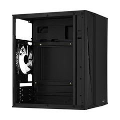 AeroCool CS-107-A-BK-v2 Trn Micro ATX Case - Sleek Black Design, No PSU Included, Exceptional Cooling Features!